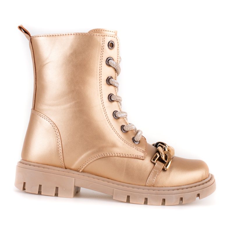 Botines niña dorados con cadena Shelovet