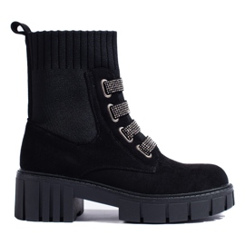 Botas Shelovet de ante para mujer negro