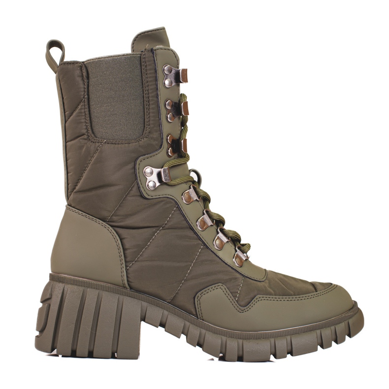 Botas con cordones para mujer en la plataforma Shelovet. verde