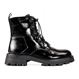Botas Shelovet de mujer en negro lacado
