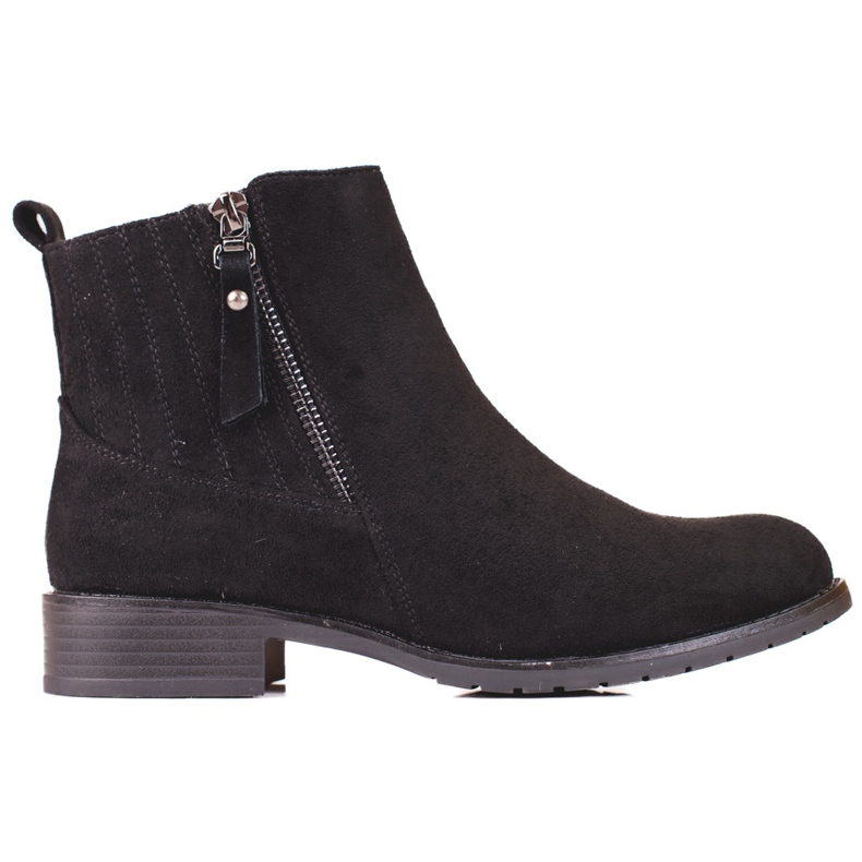 Botines de mujer bajos de ante. negro