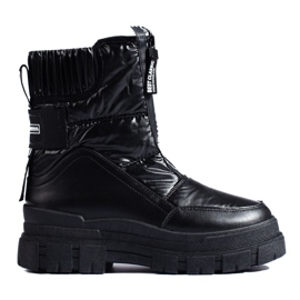 Botas de nieve de mujer en la plataforma Vinceza negra negro