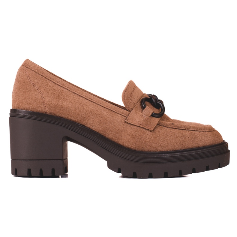 Mocasines mujer marrón Vinceza tacón