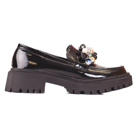 Mocasines de mujer lacados con decoración Shelovet negro