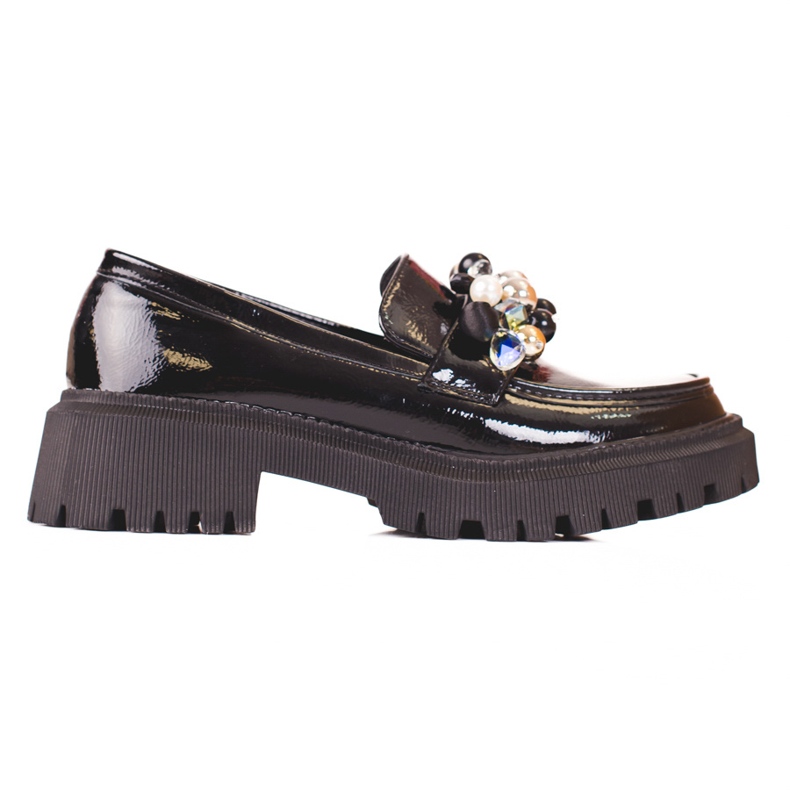 Mocasines de mujer lacados con decoración Shelovet negro