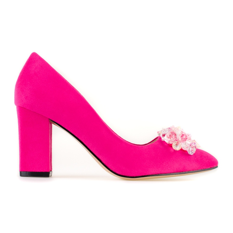 SHELOVET Salones de mujer en ante con adornos rosado