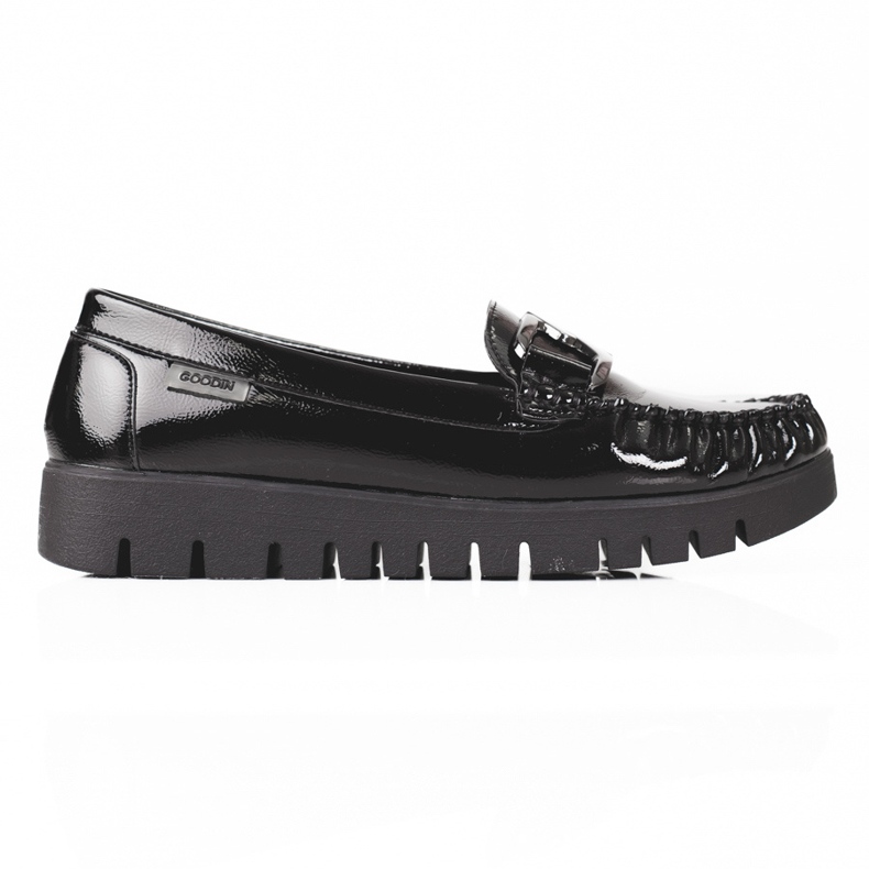 Mocasines negros de mujer en la plataforma Shelovet