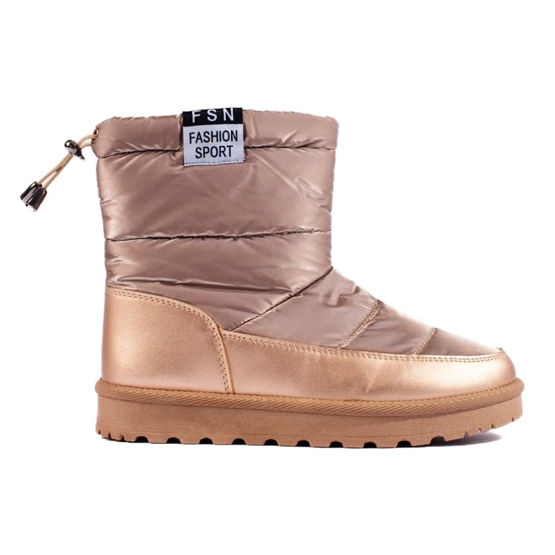 W. Potocki Botas de nieve Potocki para mujer con parte superior baja, dorado