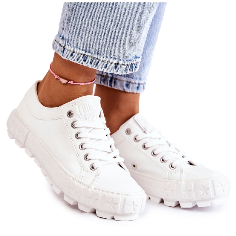 Zapatillas de cuero de moda Big Star KK274142 Blanco