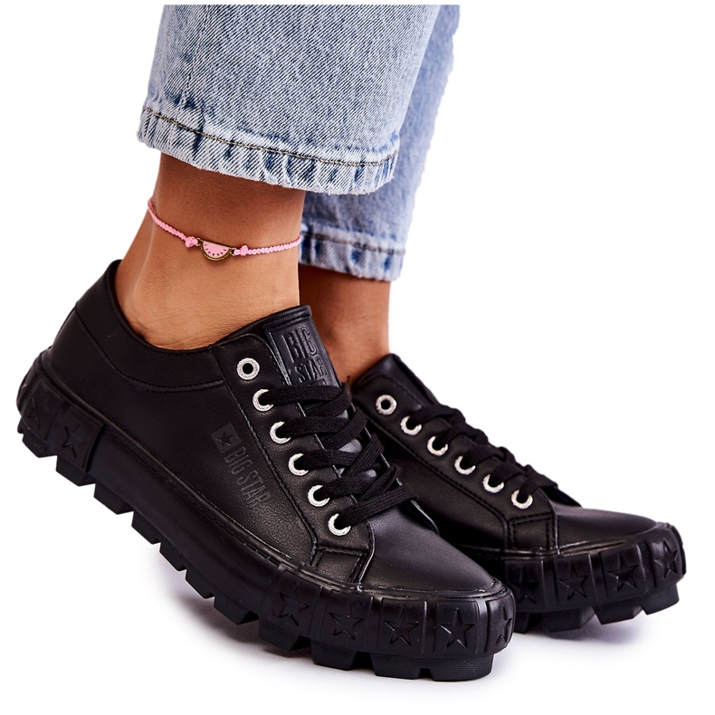 Zapatillas de cuero de moda Big Star KK274143 Negro