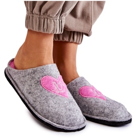 Pantuflas Caseras Big Star KK276020 Gris-Rosa rosado