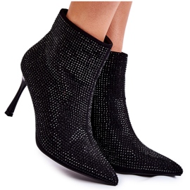 PS1 Botas De Mujer De Tacón Alto Con Strass Negro Irma