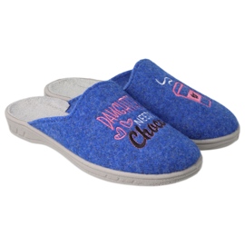 Pantuflas infantiles befado 707Y429 azul con bordado Pantuflas infantiles befado 707Y429 azul con bordado