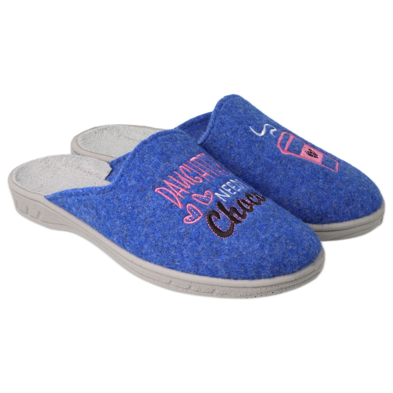 Pantuflas infantiles befado 707Y429 azul con bordado