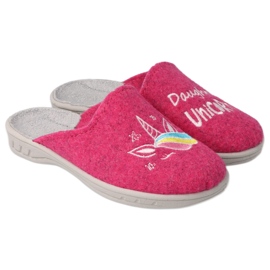 Pantuflas infantiles befado 707X427 rosa con bordado rosado Pantuflas infantiles befado 707X427 rosa con bordado rosado