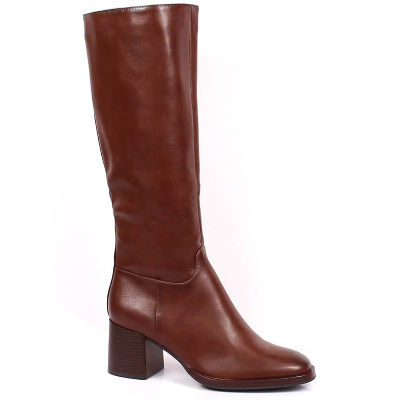 Botas marrones de mujer en el poste de marrón cálido Sergio Leone