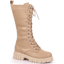Botas de mujer, botas cálidas, beige T.Sokolski