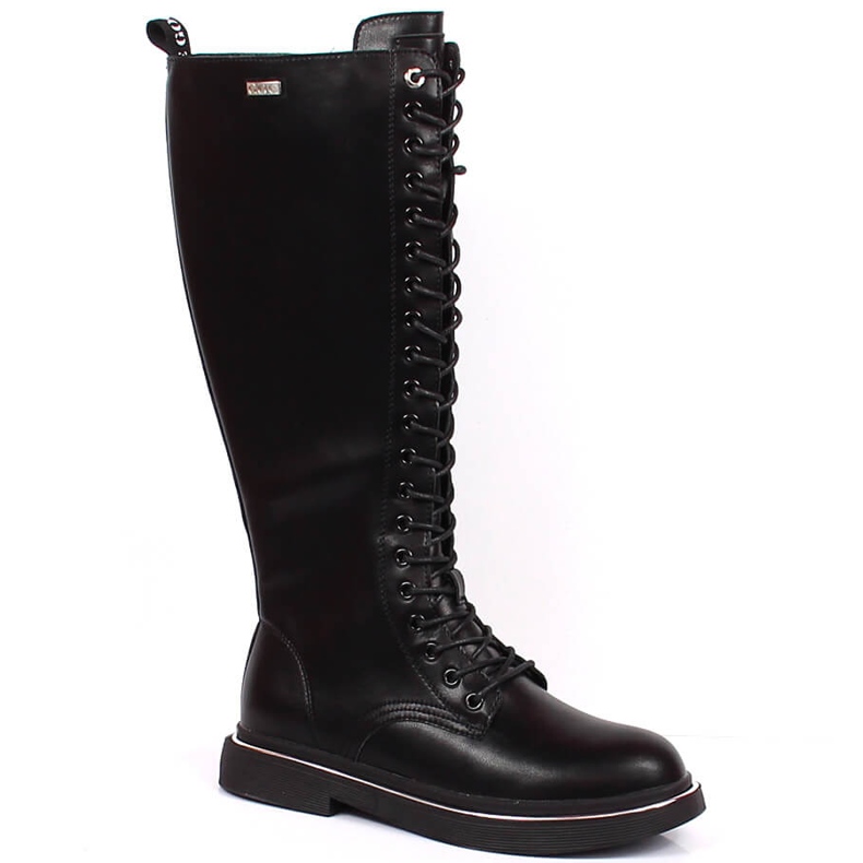 Botas de piel para mujer con aislamiento negro Goe KK2N4046