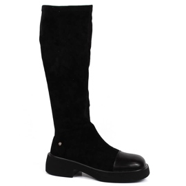Negro Botas sin cordones de mujer Goe de cuero KK2N4058