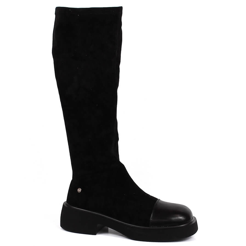Negro Botas sin cordones de mujer Goe de cuero KK2N4058 Negro Botas sin cordones de mujer Goe de cuero KK2N4058