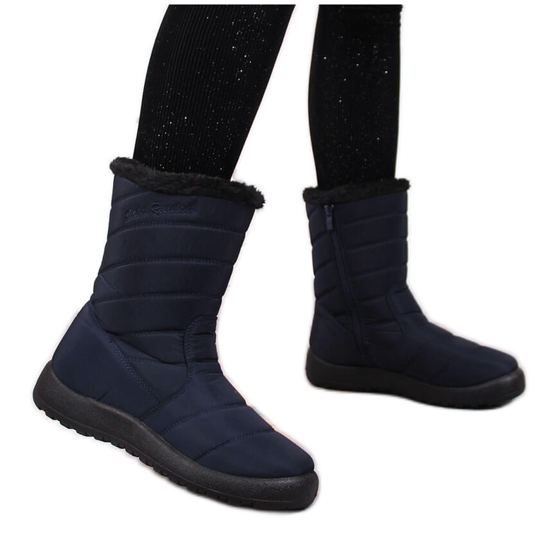 News Botas de nieve impermeables para mujer con aislamiento alto azul marino NOVEDADES