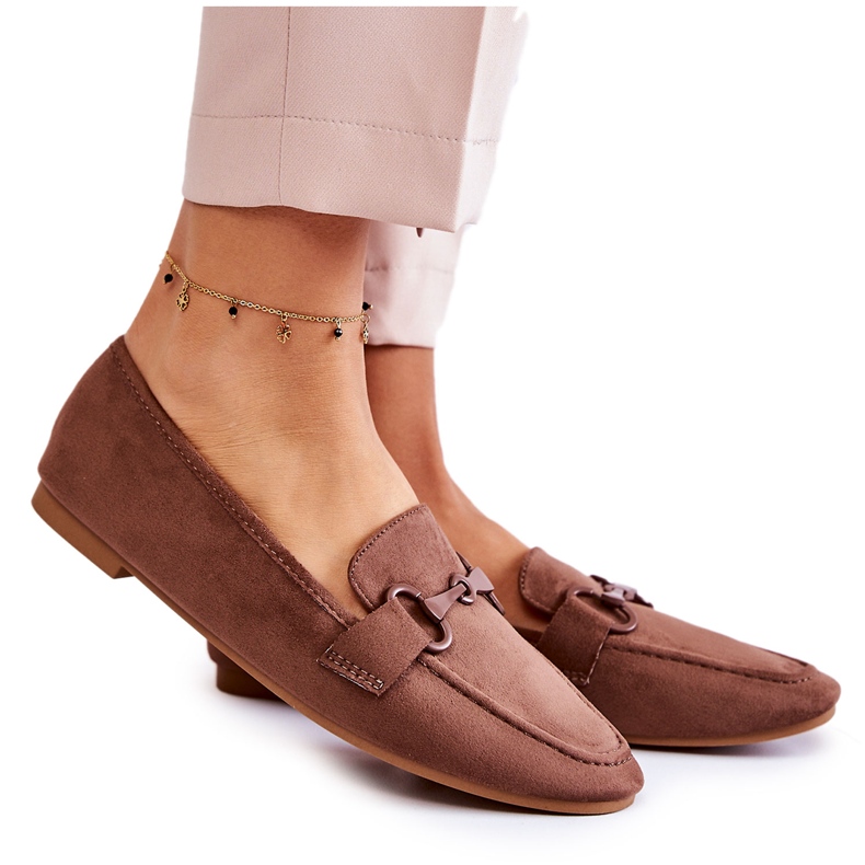 Mocasines De Ante Con Adorno Santi Marrón