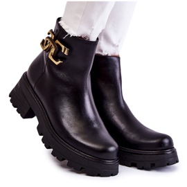Botas Abrigadas Trabajadoras Con Decoración Laura Messi 2500 Negro