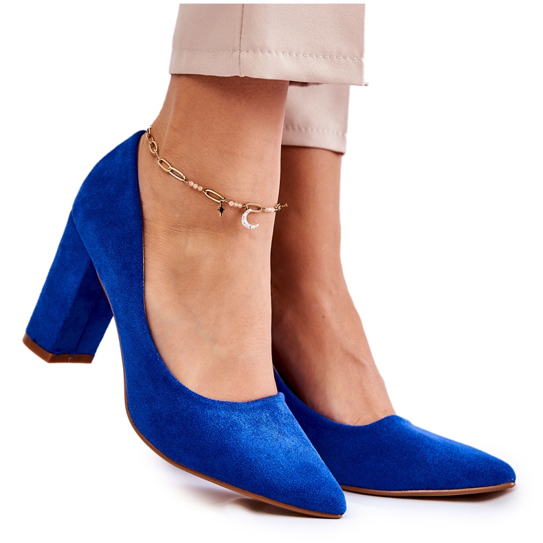 PS1 Bombas de gamuza clásicas en un tacón azul Kendra PS1 Bombas de gamuza clásicas en un tacón azul Kendra