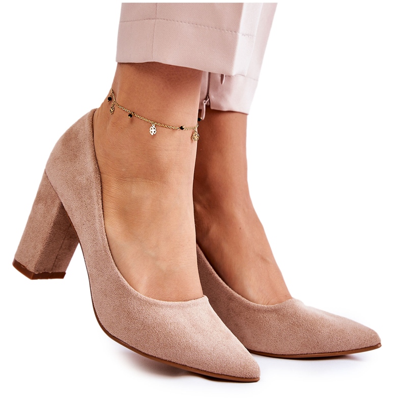 PS1 Zapatos De Salón Clásicos De Ante En Un Pilar Beige Oscuro Kendra marrón