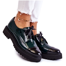 Zapatos Lacados con Cordones Laura Messi 2441 Verde