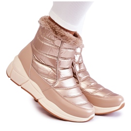PE1 Botas De Nieve De Mujer Con Cremallera Oro-Beige Senia marrón