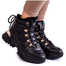 PE1 Botas Calientes De Mujer En La Plataforma Negro Ofelia