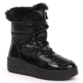 Botas de nieve con plataforma y pelo NEWS W EVE379 negro