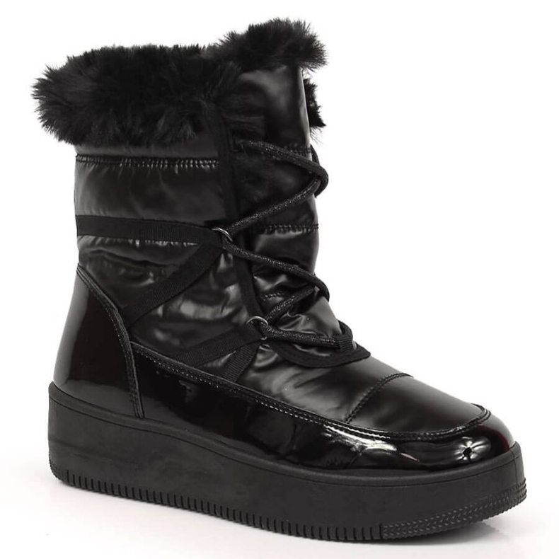 Botas de nieve con plataforma y pelo NEWS W EVE379 negro