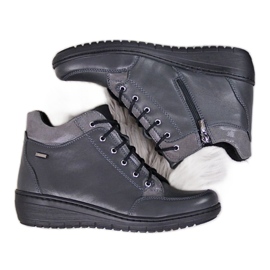 Botas de piel con cuña aislante Helios W H524A gris