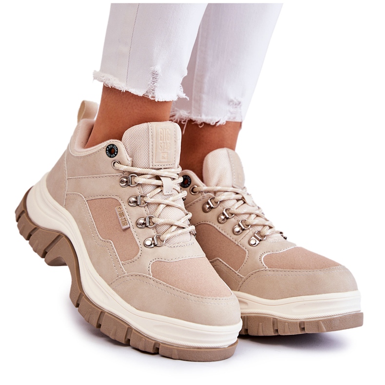 Zapatos Trekking Mujer Trappers Memory Foam Big Star Beige KK274363