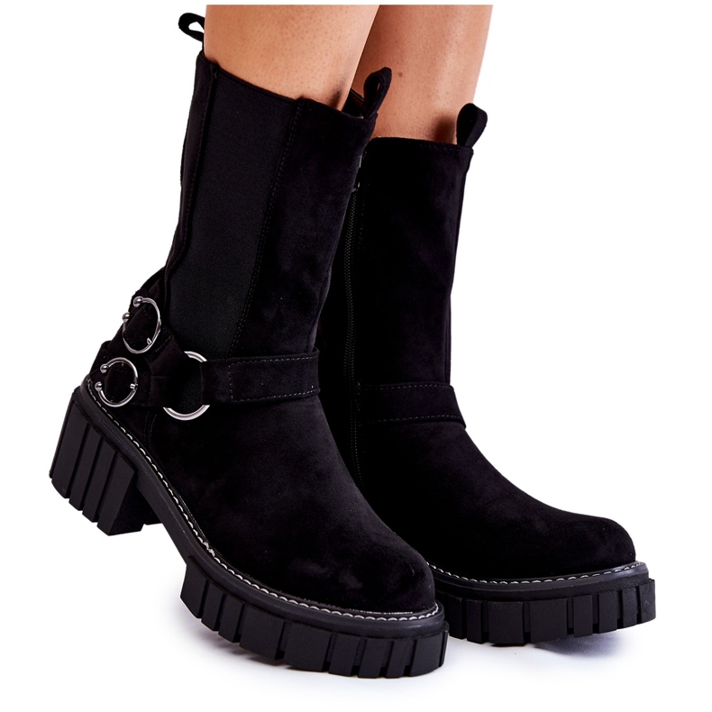 PE1 Botas Cálidas De Ante Para Mujer Workers Black Brinnon negro