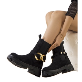 Botas negras con suela alta de Mellem negro