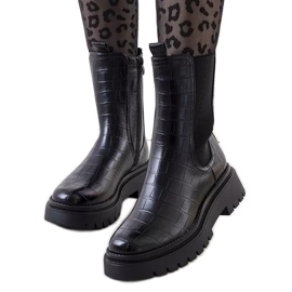 PA1 Botas negras en la plataforma de Timaru negro