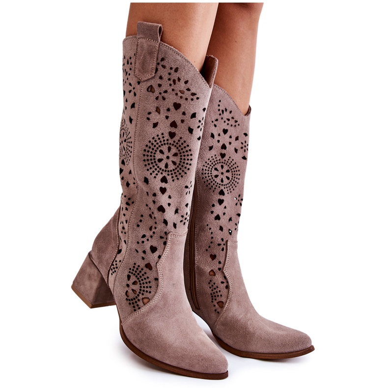 Botas Ante Calado Lewski Shoes 3171 Cappucino marrón