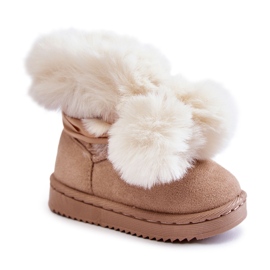 Botas de Nieve Cálidas Infantiles Juveniles Beige Claro Roofy