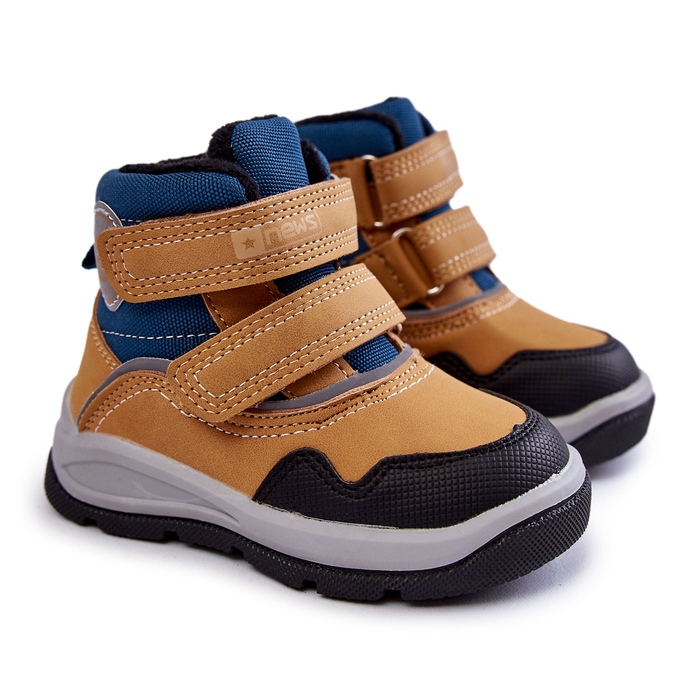 Botas Abrigadas Infantiles Con cierre adhesivo Camel Piolín marrón