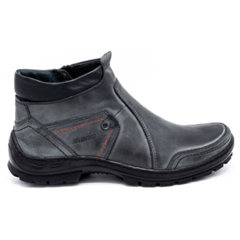Olivier Botas de piel de invierno para hombre 352MP gris