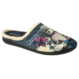 Slippers de mujeres INBLU 155D210 Aplicación de misia con corazón azul