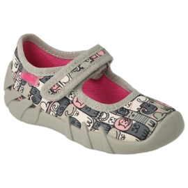 Pantuflas infantiles befado 109P261 gris y rosa rosado Pantuflas infantiles befado 109P261 gris y rosa rosado