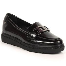 Mocasines lacados sobre plataforma Vinceza W JAN162A negro