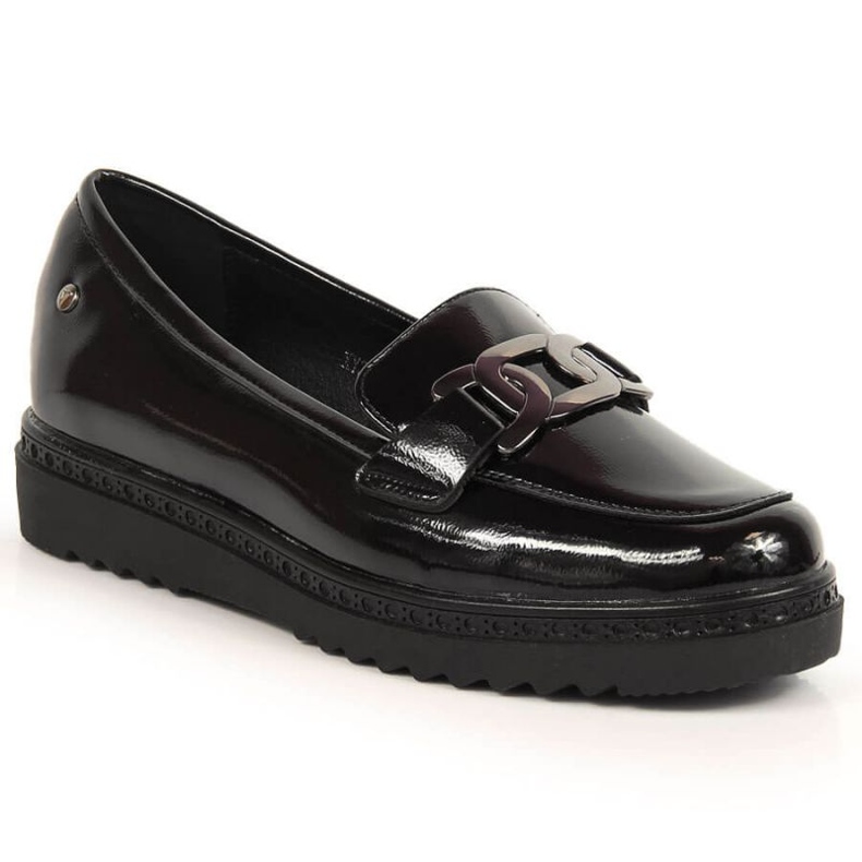 Mocasines lacados sobre plataforma Vinceza W JAN162A negro