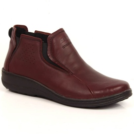 Cómodas botas de piel Helios W H566B burdeos