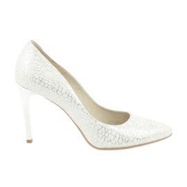 Bombas en el espinto C-456/67 White con patrones metálicos blanco Bombas en el espinto C-456/67 White con patrones metálicos blanco
