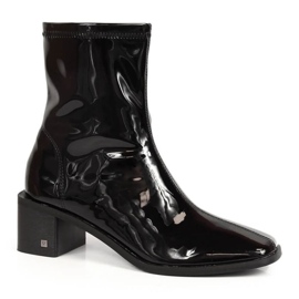 Botas de látex en el bloque Vinceza W JAN158 negro